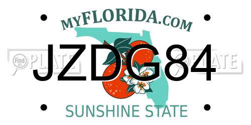 JZDG84 Florida License Plate