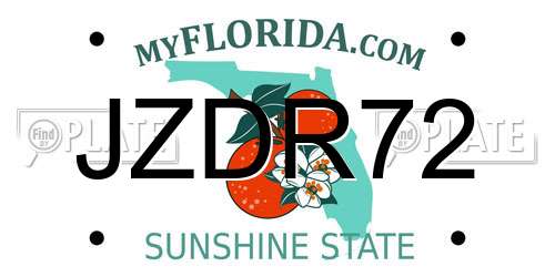 JZDR72 Florida License Plate