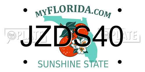 JZDS40 Florida License Plate