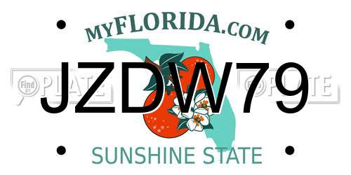 JZDW79 Florida License Plate