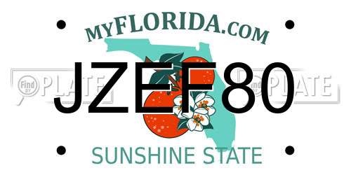 JZEF80 Florida License Plate