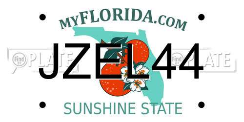 JZEL44 Florida License Plate