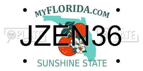 JZEN36 Florida License Plate