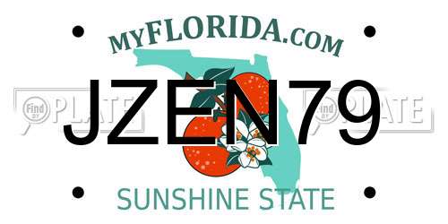 JZEN79 Florida License Plate