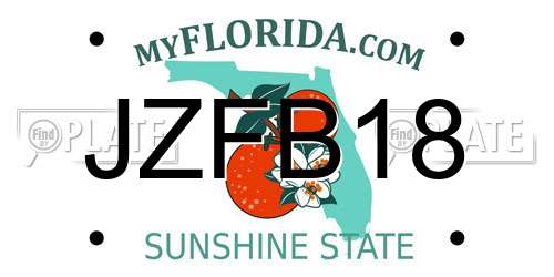 JZFB18 Florida License Plate