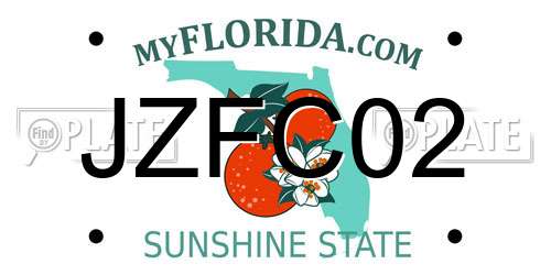 JZFC02 Florida License Plate