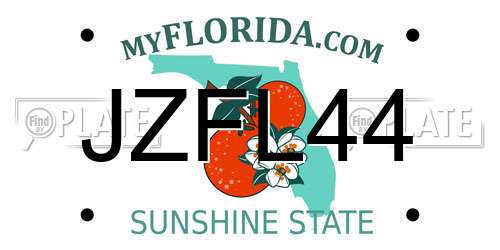 JZFL44 Florida License Plate