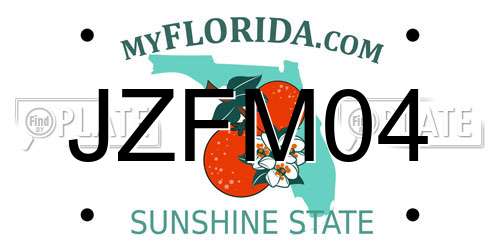 JZFM04 Florida License Plate