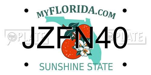 JZFN40 Florida License Plate