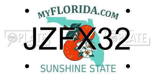 JZFX32 Florida License Plate