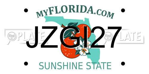 JZGI27 Florida License Plate