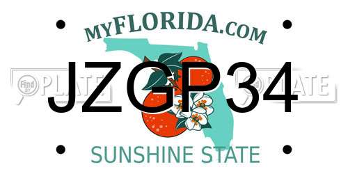 JZGP34 Florida License Plate
