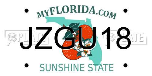 JZGU18 Florida License Plate