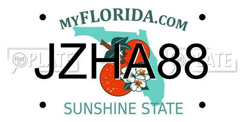 JZHA88 Florida License Plate