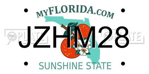 JZHM28 Florida License Plate