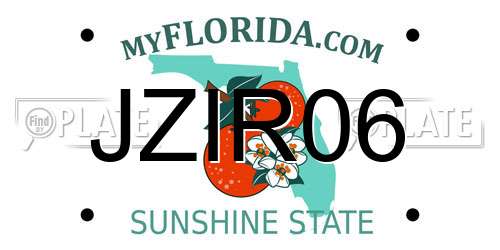 JZIR06 Florida License Plate