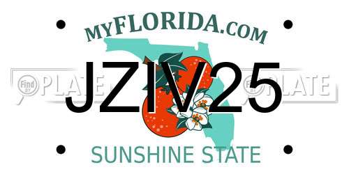 JZIV25 Florida License Plate