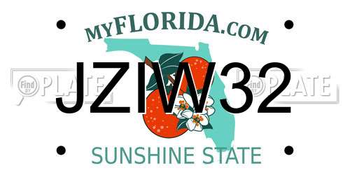 JZIW32 Florida License Plate