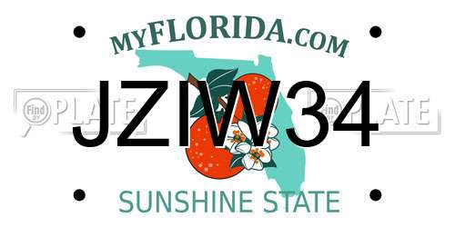 JZIW34 Florida License Plate