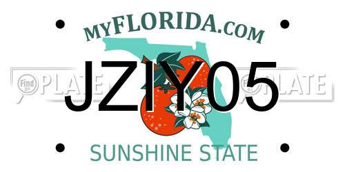 JZIY05 Florida License Plate