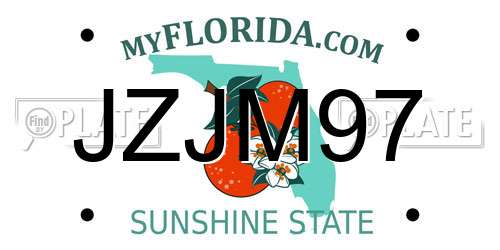 JZJM97 Florida License Plate