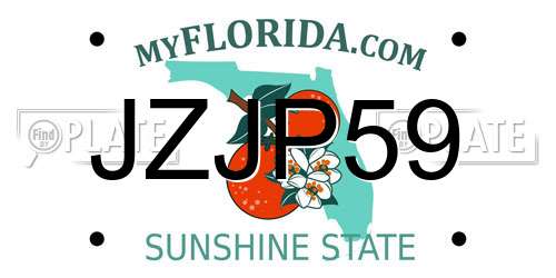 JZJP59 Florida License Plate