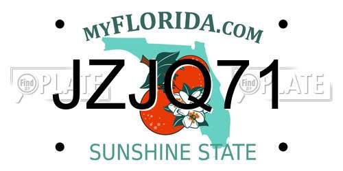 JZJQ71 Florida License Plate