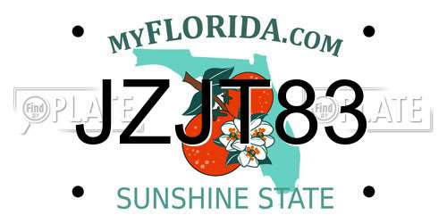 JZJT83 Florida License Plate