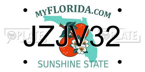 JZJV32 Florida License Plate