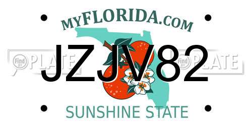 JZJV82 Florida License Plate