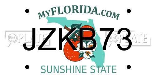 JZKB73 Florida License Plate