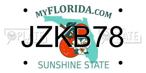 JZKB78 Florida License Plate