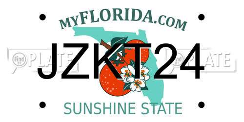 JZKT24 Florida License Plate