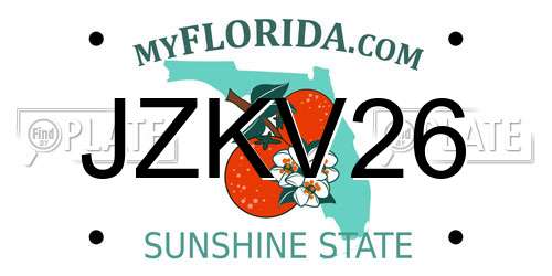 JZKV26 Florida License Plate