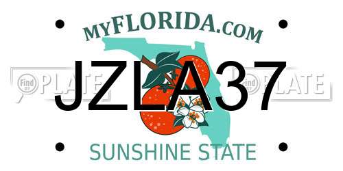 JZLA37 Florida License Plate