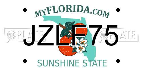 JZLF75 Florida License Plate