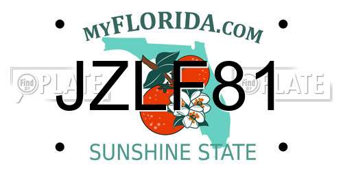 JZLF81 Florida License Plate