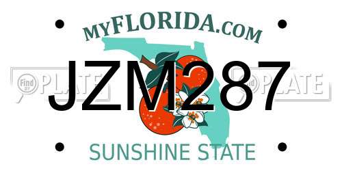 JZM287 Florida License Plate