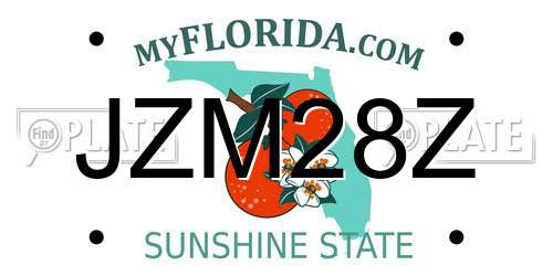 JZM28Z Florida License Plate