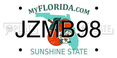 JZMB98 Florida License Plate