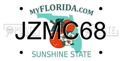 JZMC68 Florida License Plate