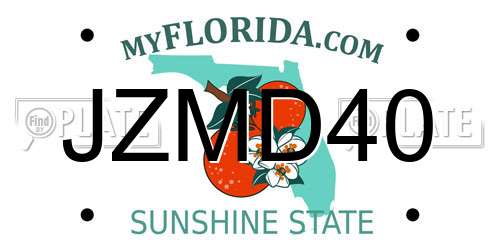 JZMD40 Florida License Plate