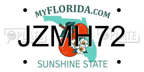 JZMH72 Florida License Plate