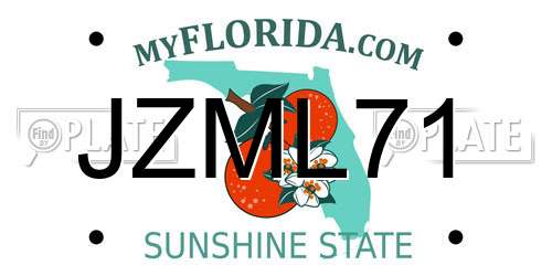 JZML71 Florida License Plate