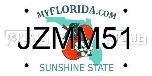 JZMM51 Florida License Plate