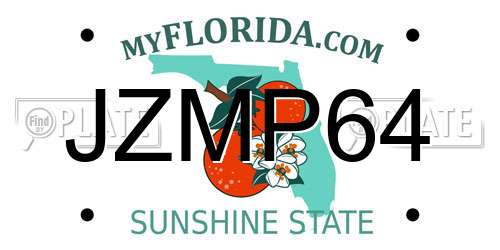 JZMP64 Florida License Plate