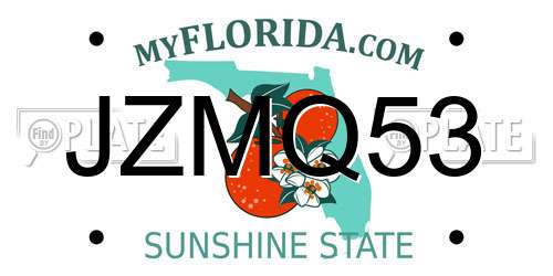 JZMQ53 Florida License Plate