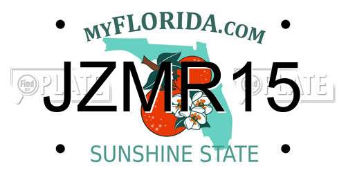 JZMR15 Florida License Plate