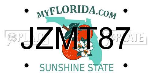 JZMT87 Florida License Plate