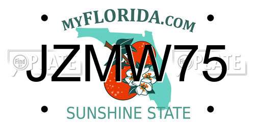 JZMW75 Florida License Plate
